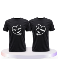 Partnerlook T-Shirts mit He's Mine She's Mine Shirt | Paarpulli