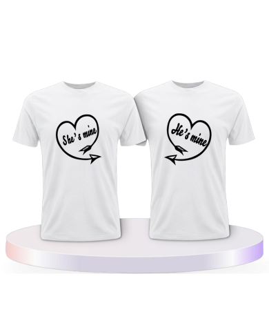 Partnerlook T-Shirts mit He's Mine She's Mine Shirt | Paarpulli