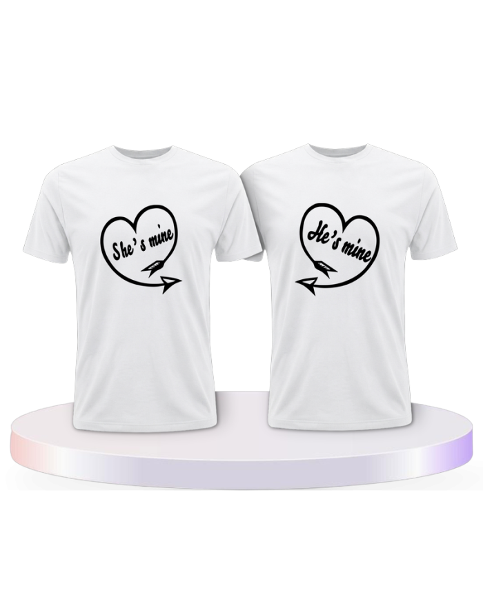 Partnerlook T-Shirts mit He's Mine She's Mine Shirt | Paarpulli
