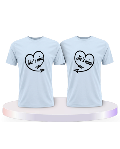 Partnerlook T-Shirts mit He's Mine She's Mine Shirt | Paarpulli