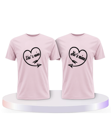 Partnerlook T-Shirts mit He's Mine She's Mine Shirt | Paarpulli
