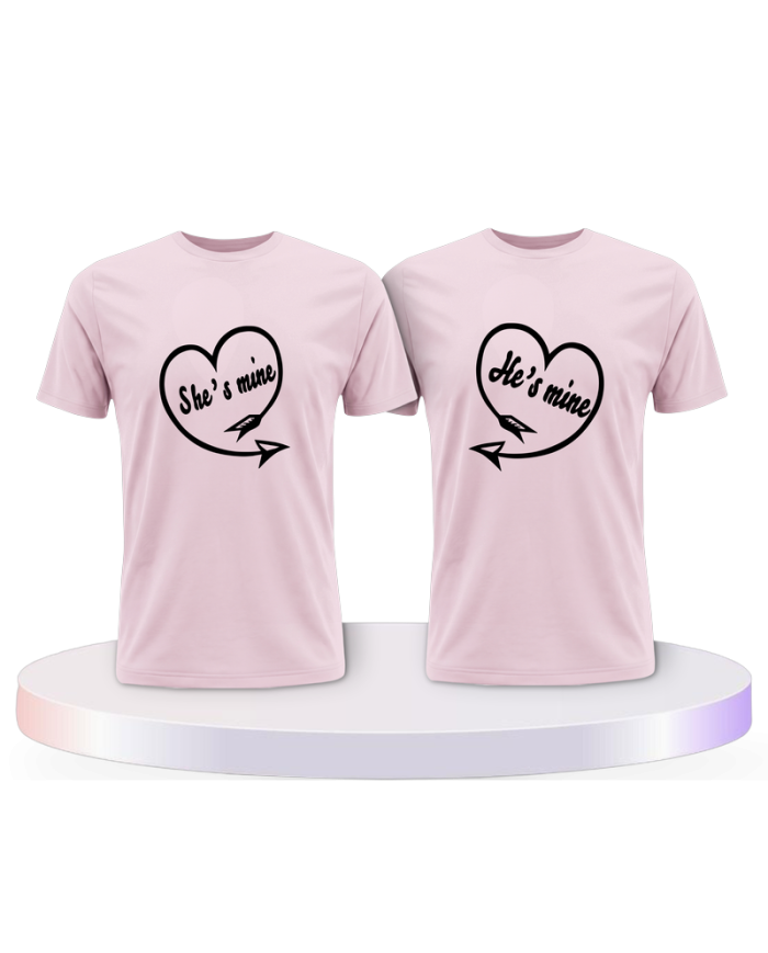 Partnerlook T-Shirts mit He's Mine She's Mine Shirt | Paarpulli