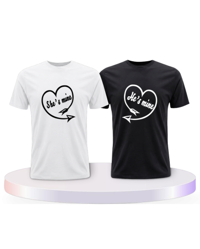 Partnerlook T-Shirts mit He's Mine She's Mine Shirt | Paarpulli