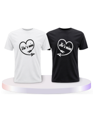Partnerlook T-Shirts mit He's Mine She's Mine Shirt | Paarpulli