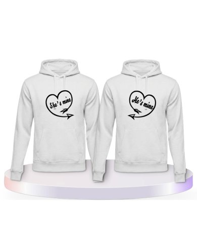 He's Mine She's Mine Pärchen Hoodies | Paarpulli