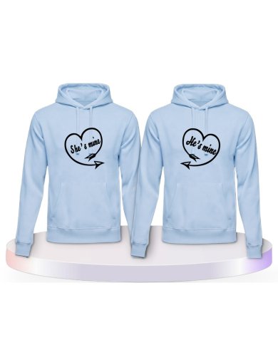 He's Mine She's Mine Pärchen Hoodies | Paarpulli