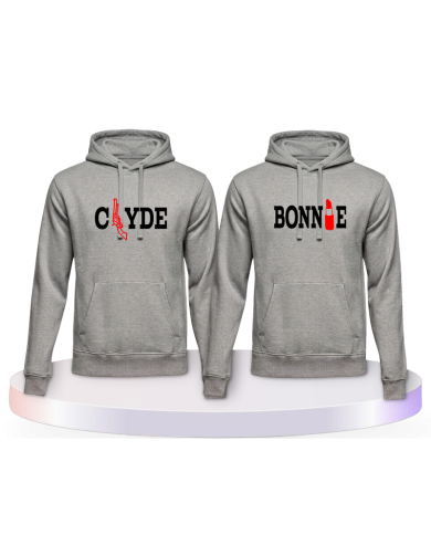 Pulli Bedruckte mit Bonnie und Clyde Couple Hoodies kaufen | Paarpulli