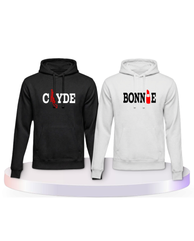 Pulli Bedruckte mit Bonnie und Clyde Couple Hoodies kaufen | Paarpulli
