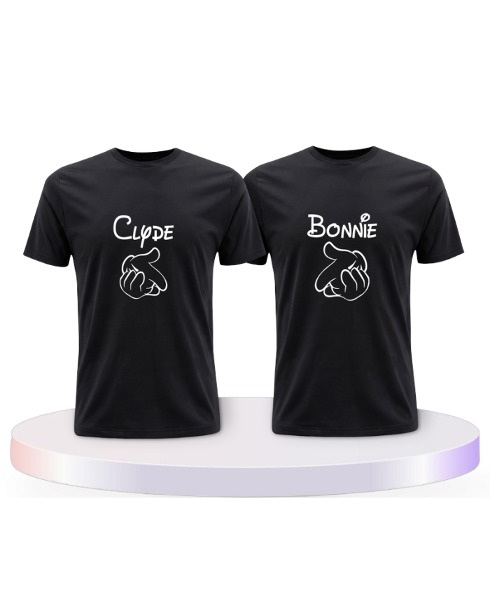 Bonnie und Clyde im Comic Design als Pärchen T-Shirts | Paarpulli