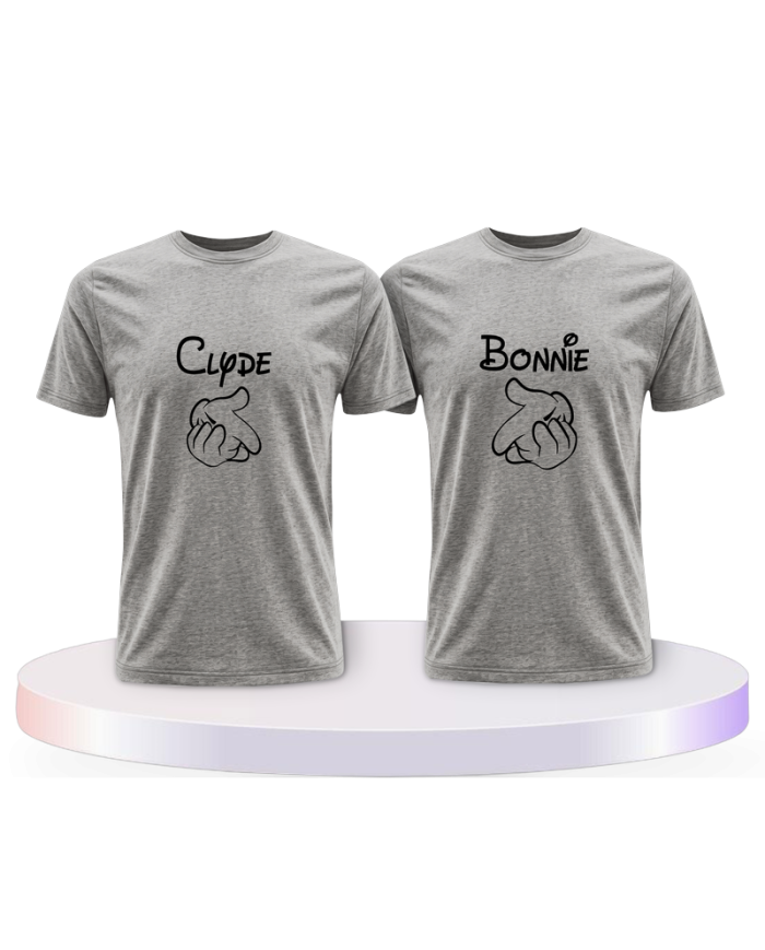 Bonnie und Clyde im Comic Design als Pärchen T-Shirts | Paarpulli