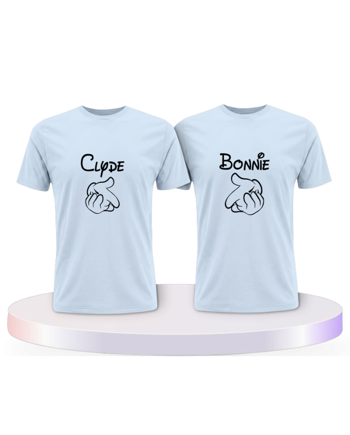 Bonnie und Clyde im Comic Design als Pärchen T-Shirts | Paarpulli