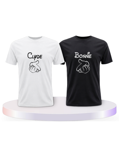 Bonnie und Clyde im Comic Design als Pärchen T-Shirts | Paarpulli