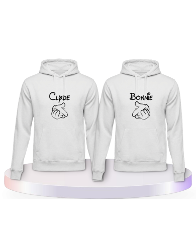 Bonnie und Clyde im Comic Design als Couple Hoodies kaufen | Paarpulli