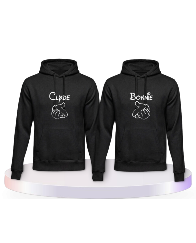 Bonnie und Clyde im Comic Design als Couple Hoodies kaufen | Paarpulli