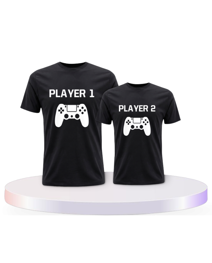 Vater und Sohn Player One & Player Two Eltern-Kind | Paarpulli