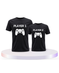 Vater und Sohn Player One & Player Two Eltern-Kind | Paarpulli