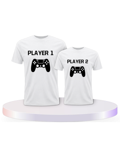 Vater und Sohn Player One & Player Two Eltern-Kind | Paarpulli