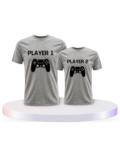 Vater und Sohn Player One & Player Two Eltern-Kind | Paarpulli
