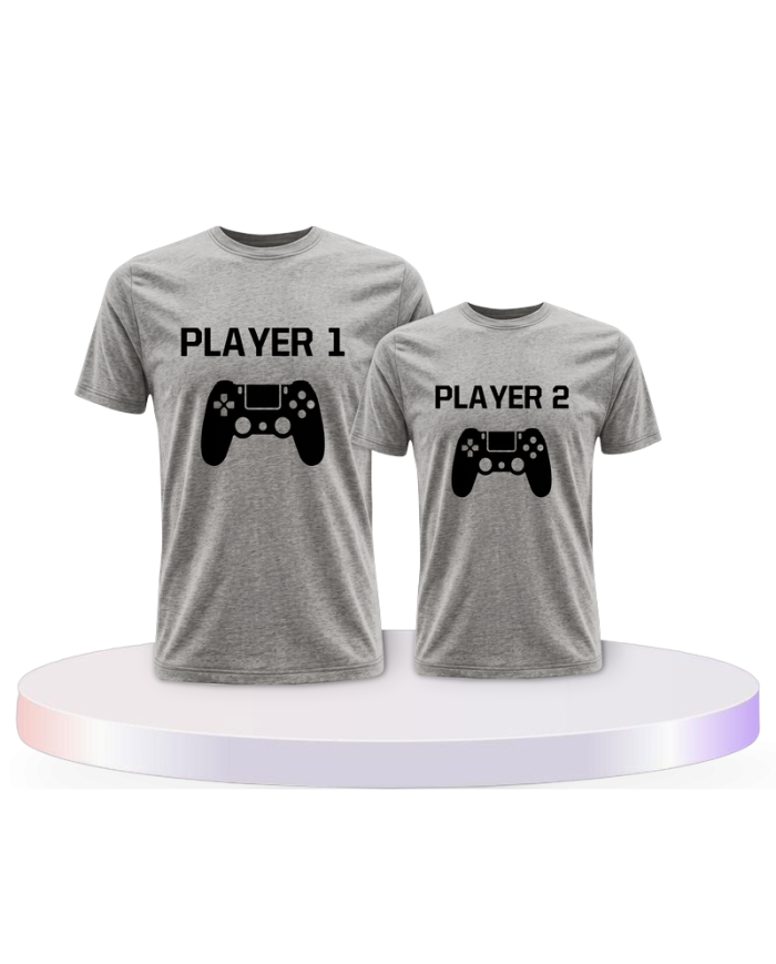 Vater und Sohn Player One & Player Two Eltern-Kind | Paarpulli