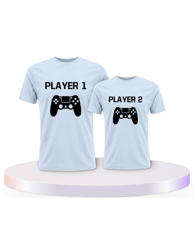 Vater und Sohn Player One & Player Two Eltern-Kind | Paarpulli