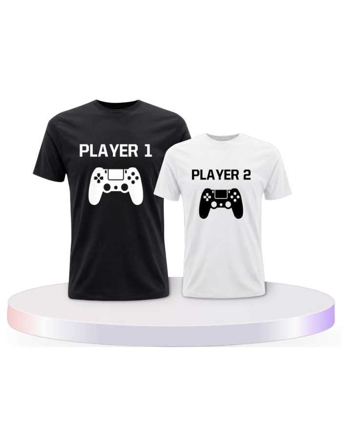 Vater und Sohn Player One & Player Two Eltern-Kind | Paarpulli