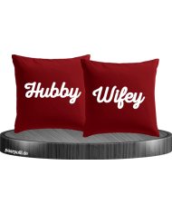 hubby wifey kissen rot