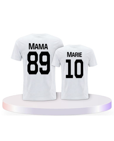 Mutter und Tochter mit Wunschname Eltern-Kind T-Shirts | Paarpulli