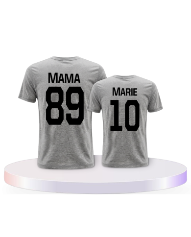Mutter und Tochter mit Wunschname Eltern-Kind T-Shirts | Paarpulli