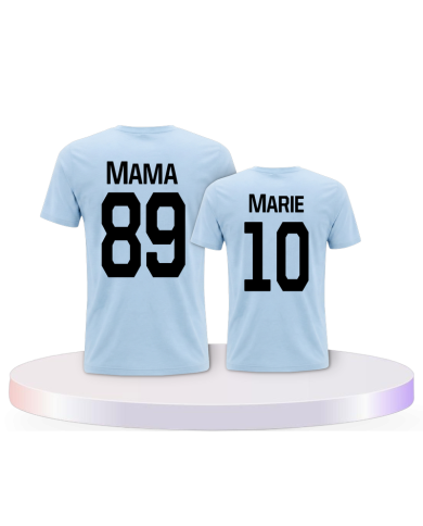 Mutter und Tochter mit Wunschname Eltern-Kind T-Shirts | Paarpulli