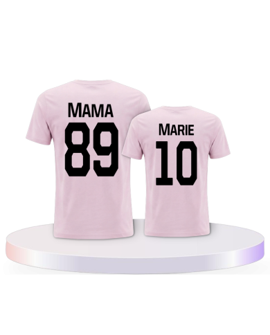 Mutter und Tochter mit Wunschname Eltern-Kind T-Shirts | Paarpulli