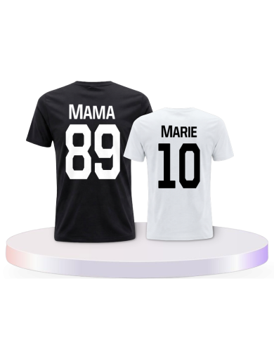 Mutter und Tochter mit Wunschname Eltern-Kind T-Shirts | Paarpulli