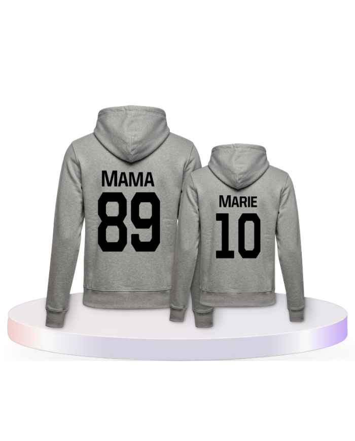 Mutter und Tochter mit Wunschname Mutter & Kind Hoodies | Paarpulli