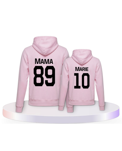 Mutter und Tochter mit Wunschname Mutter & Kind Hoodies | Paarpulli