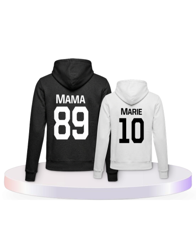Mutter und Tochter mit Wunschname Mutter & Kind Hoodies | Paarpulli