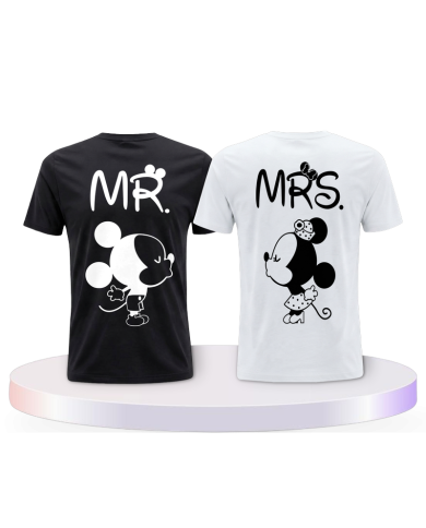 MR&MRS Mickey & Minni Design Pärchen T-Shirts | Paarpulli