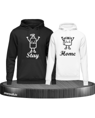 schwarz weiß hoodie set stay home corona covid