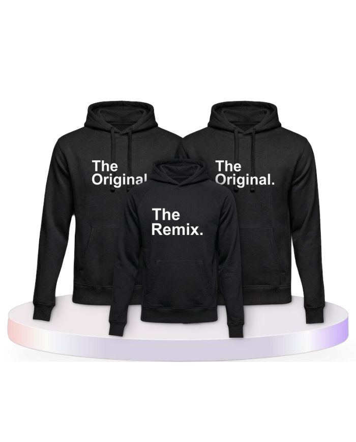 Familienlook Hoodies mit The Original & The Remix | Paarpulli