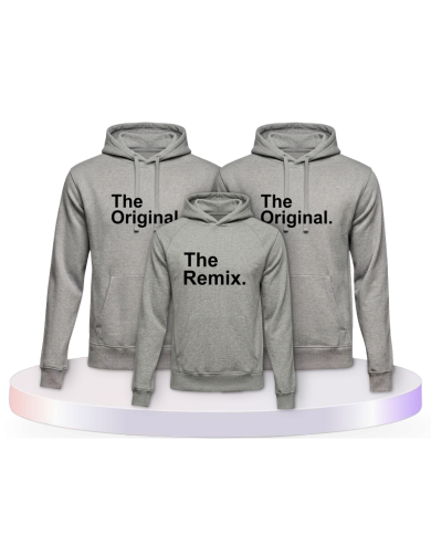 Familienlook Hoodies mit The Original & The Remix | Paarpulli
