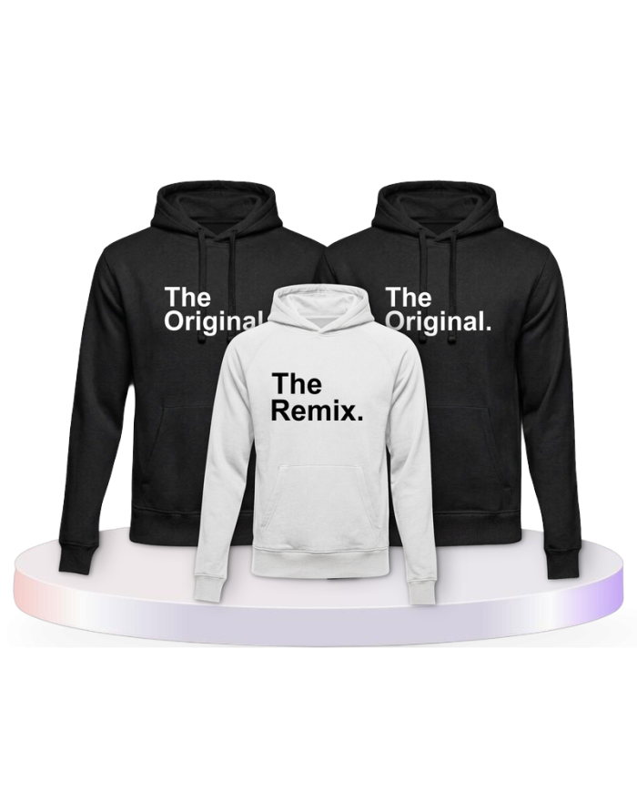 Familienlook Hoodies mit The Original & The Remix | Paarpulli