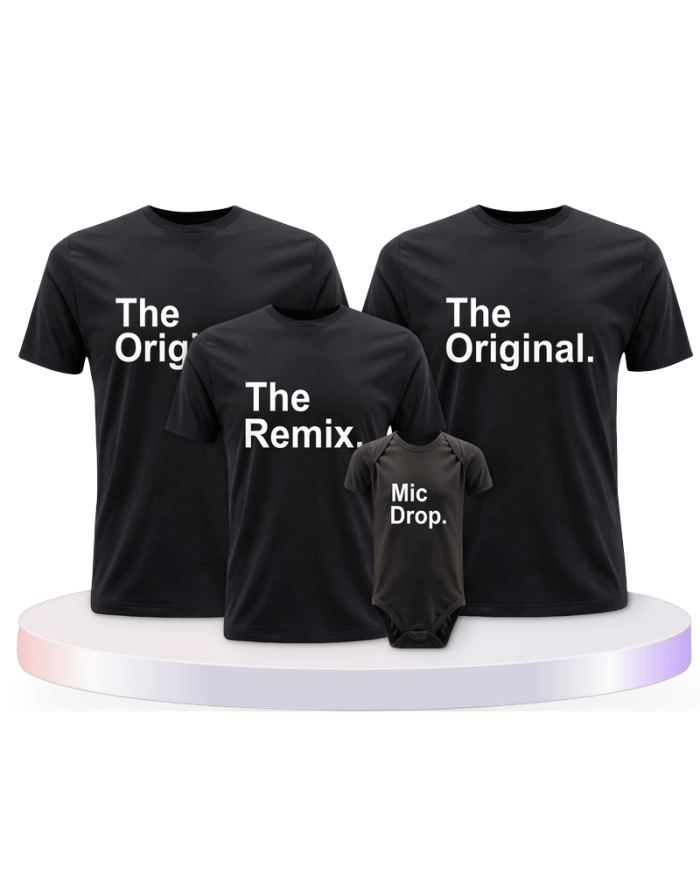The Original The Remix und Mic Drop Familienset T-Shirts | Paarpulli