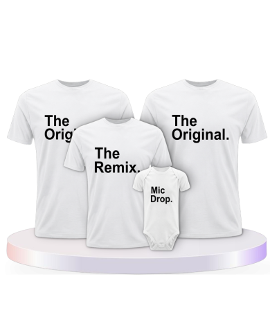 The Original The Remix und Mic Drop Familienset T-Shirts | Paarpulli
