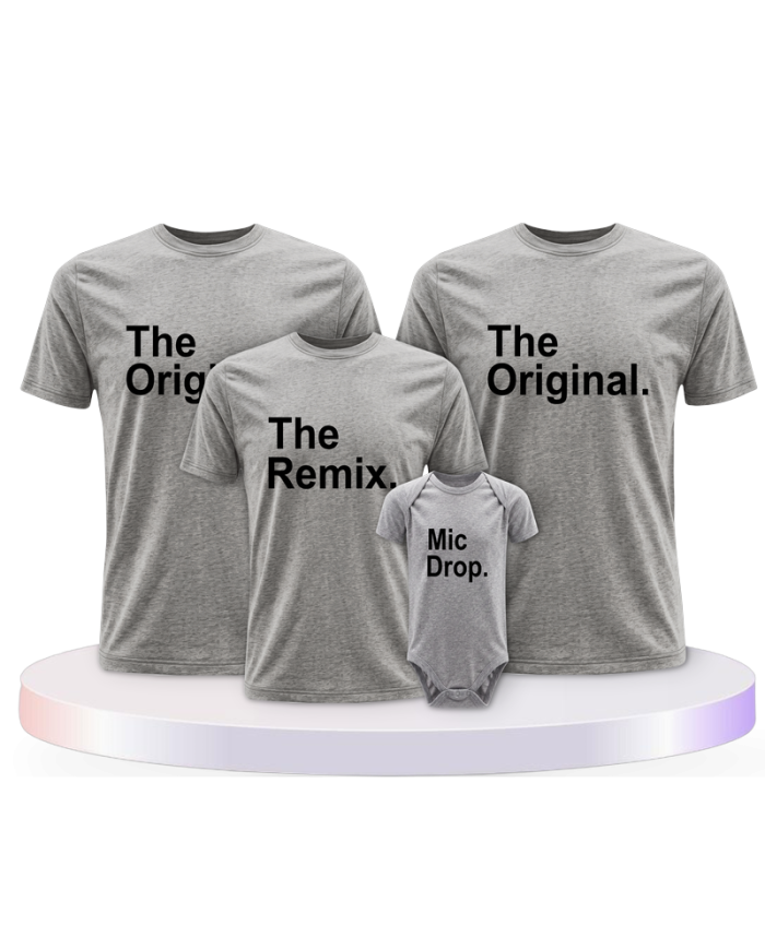 The Original The Remix und Mic Drop Familienset T-Shirts | Paarpulli