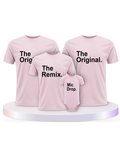 The Original The Remix und Mic Drop Familienset T-Shirts | Paarpulli