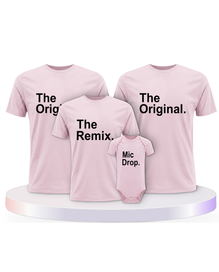 The Original The Remix und Mic Drop Familienset T-Shirts | Paarpulli