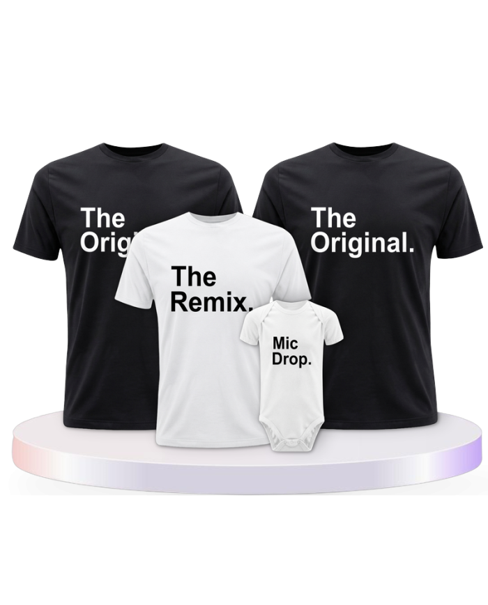 The Original The Remix und Mic Drop Familienset T-Shirts | Paarpulli