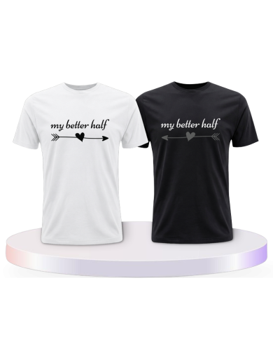 My better half mit Pfeil und Herz als Pärchen T-Shirts | Paarpulli