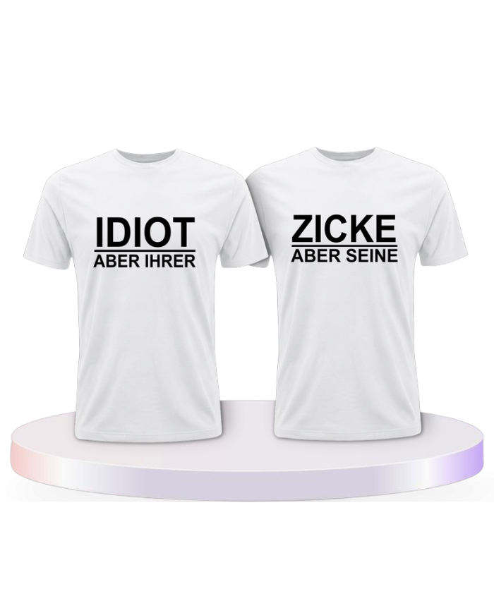 Idiot Zicke T Shirt Pärchen T-Shirts | Paarpulli