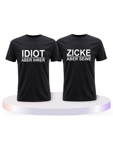 Idiot Zicke T Shirt Pärchen T-Shirts | Paarpulli