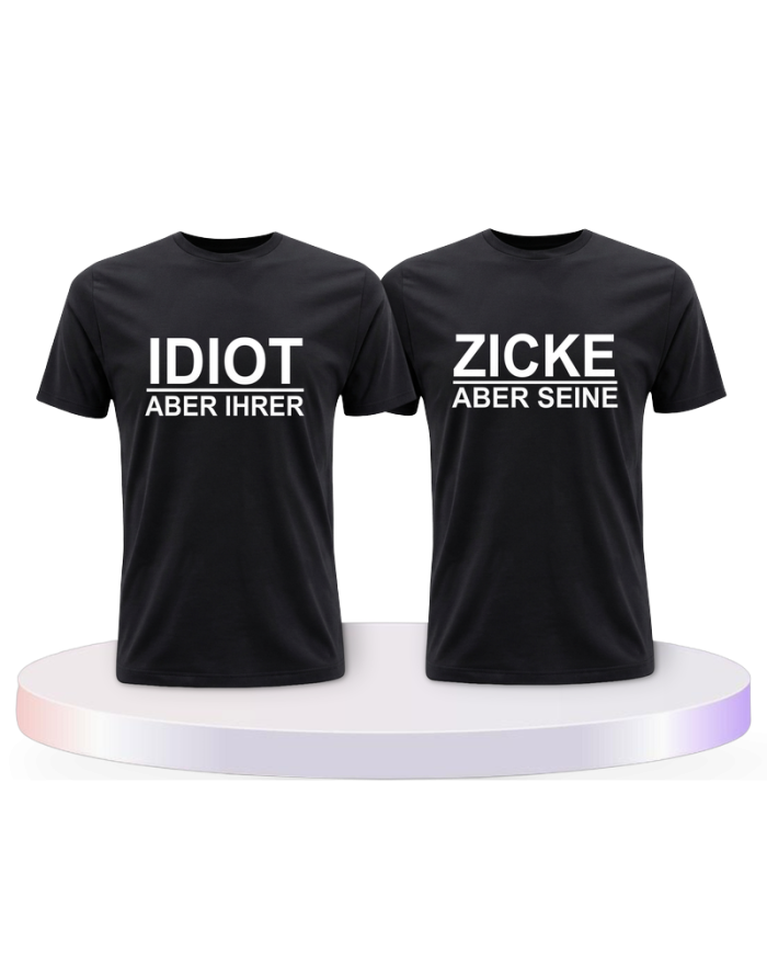 Idiot Zicke T Shirt Pärchen T-Shirts | Paarpulli