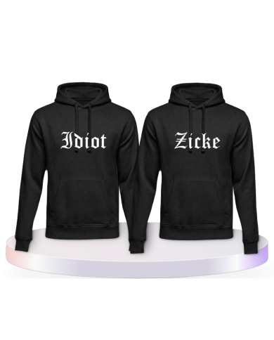 Idiot und Zicke Couple Hoodies kaufen | Paarpulli